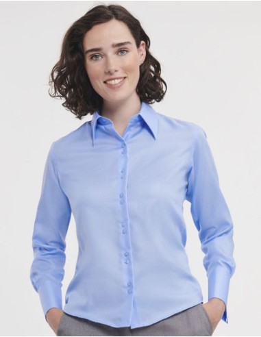 RUS-0R956F0-Ladies' Long Sleeve Tailored Ultimate Non-Iron Shirt